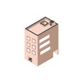 Hotel apartments building isometric style