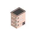 Hotel apartments building isometric style