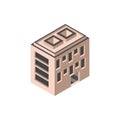 Hotel apartments building isometric style