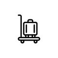 Hotel baggage suitcase Outline Icon, Logo, and illustration