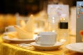 Ballroom table setting and arrangement Royalty Free Stock Photo