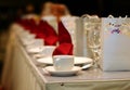 Ballroom table setting and arrangement Royalty Free Stock Photo