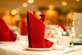 Ballroom table setting and arrangement Royalty Free Stock Photo