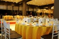 Ballroom table setting and arrangement Royalty Free Stock Photo