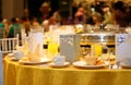 Ballroom table setting and arrangement Royalty Free Stock Photo