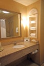 Hotel bathroom sink area Royalty Free Stock Photo