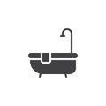 Hotel bathtub icon vector