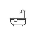 Hotel bathtub line icon