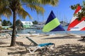 Hotel Beach on Falmouth Harbour Marina Antigua Royalty Free Stock Photo