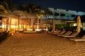 Hotel beach at night Royalty Free Stock Photo