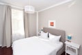 hotel bed bedroom - indoor interior sleeping well relax stay overnight, window light grey wall