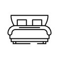 Hotel bed line icon, concept sign, outline vector illustration, linear symbol. Royalty Free Stock Photo