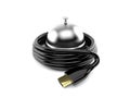 Hotel bell with hdmi cable Royalty Free Stock Photo