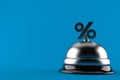 Hotel bell with percent symbol Royalty Free Stock Photo