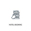Hotel booking concept line icon. Simple