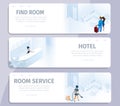 Hotel Booking Find Room Cleaning Service Banners
