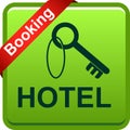 Hotel booking key icon web button