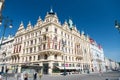 Hotel building corner in Prague, Czech Republic Royalty Free Stock Photo