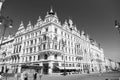 Hotel building corner in Prague, Czech Republic Royalty Free Stock Photo