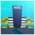 Hotel building. Guest house. Travel and trip. Royalty Free Stock Photo