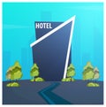 Hotel building. Guest house. Travel and trip. Royalty Free Stock Photo