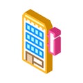 Hotel building isometric icon vector color illustration Royalty Free Stock Photo