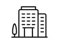 Hotel building single isolated icon with outline style Royalty Free Stock Photo