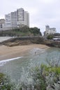 Hotel buildings on waterfront from Port Vieux Park of Biarritz in France