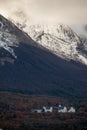 Hotel built between the mountains. Ushuaia. Land of Fire