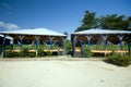 Hotel cabanas beach hammocks Corn Island Nicaragua Royalty Free Stock Photo