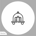 Hotel cart vector icon sign symbol