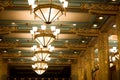 Hotel ceiling with chandelier Royalty Free Stock Photo