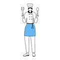 Hotel chef flat vector illustration