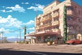 Hotel city anime visual novel game. Generate Ai