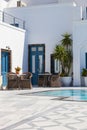 Hotel in the city Fira on the Island of Santorini Royalty Free Stock Photo