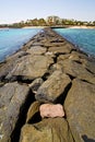 Hotel coast lanzarote in spain beach stone Royalty Free Stock Photo