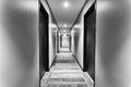 Hotel corridor doors BW