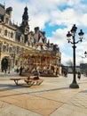 Hotel de ville de Paris, view of the paris city hall buliding, Paris, France