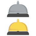 Hotel desk bell, service bell, bell icon at the reception. Flat vector illustration. Royalty Free Stock Photo