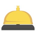 Hotel desk bell, service bell, bell icon at the reception. Flat vector illustration.