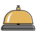 Hotel desk bell, service bell, bell icon at the reception. Flat vector illustration. Royalty Free Stock Photo