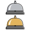 Hotel desk bell, service bell, bell icon at the reception. Flat vector illustration. Royalty Free Stock Photo