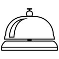 Hotel desk bell, service bell, bell icon at the reception. Flat vector illustration. Royalty Free Stock Photo