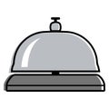 Hotel desk bell, service bell, bell icon at the reception. Flat vector illustration.