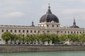 Hotel Dieu on west bank of the Rhone river Royalty Free Stock Photo