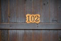 Hotel door number, close up image Royalty Free Stock Photo