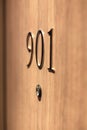 Hotel door number, close up image Royalty Free Stock Photo