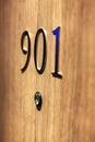 Hotel door number, close up image Royalty Free Stock Photo