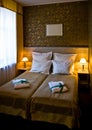 Hotel double bed Royalty Free Stock Photo