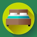 Hotel Double Bed icon flat style